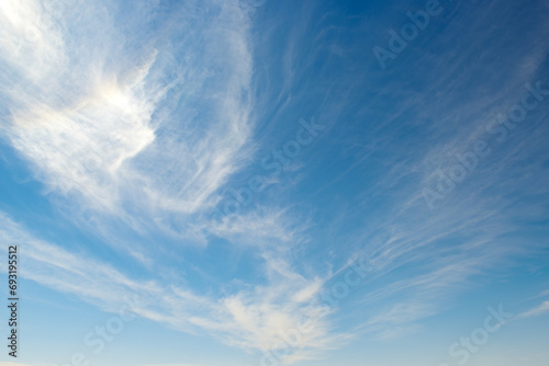 Blue sky and white clouds.
