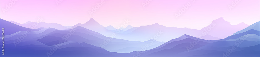 Pastel gradient banner with the mountain landscape.