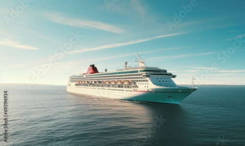 cruise ship on a big ocean