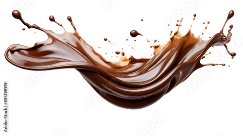 Melted Chocolate splash isolated on white background