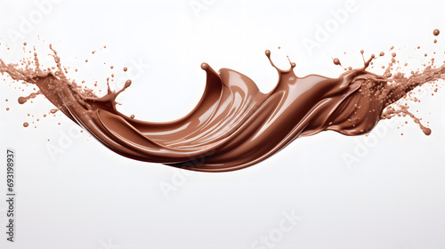 Melted Chocolate splash isolated on white background