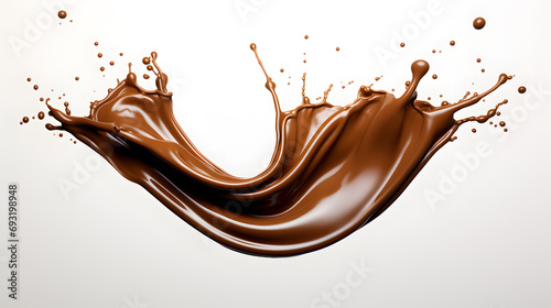 Melted Chocolate splash isolated on white background