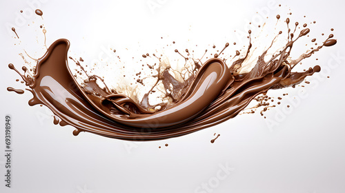 Melted Chocolate splash isolated on white background