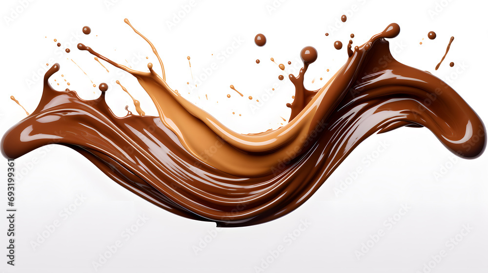 Melted Chocolate splash isolated on white background Melted Chocolate splash isolated on white background