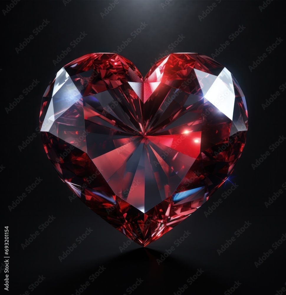 the heart shaped red diamond on a black