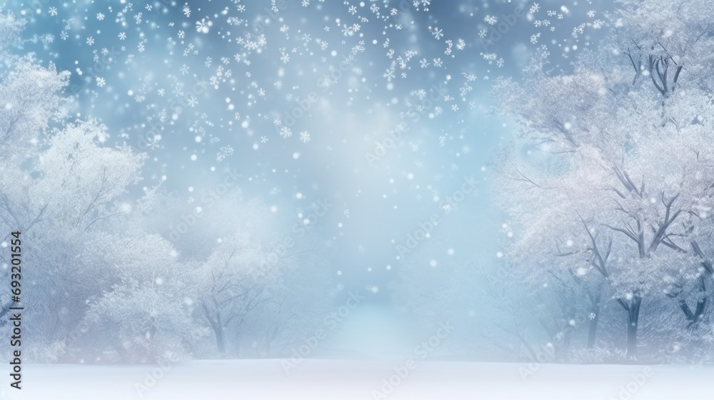 winter is a magic season. beautiful photorealistic wallpaper with copy space for text