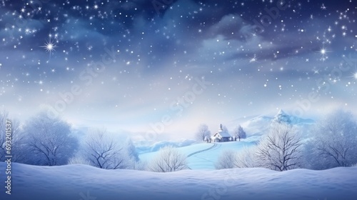 winter is a magic season. beautiful photorealistic wallpaper with copy space for text