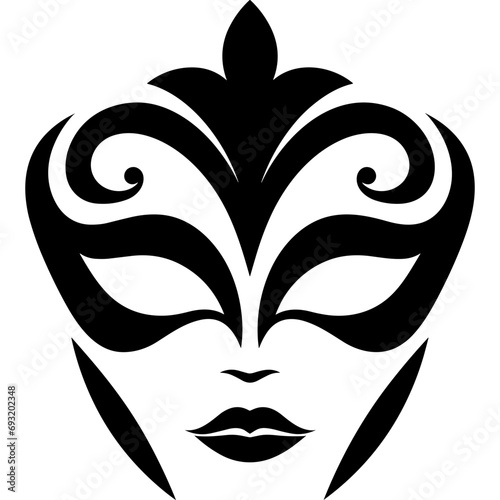 venetian mask for carnival masquerade black vector logo