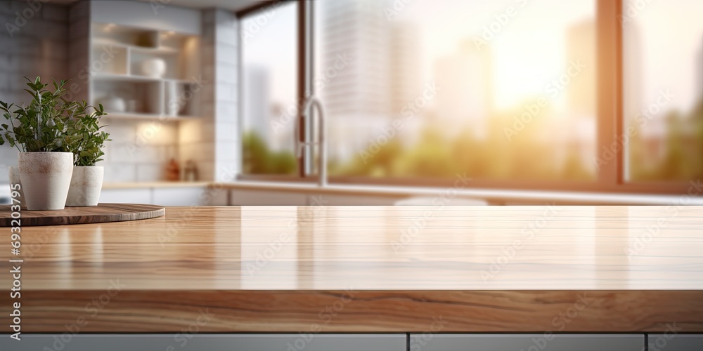 Contemporary a close-up photo of a kitchen island with a blurred background. Contemporary a close-up photo of a kitchen island with a blurred background.