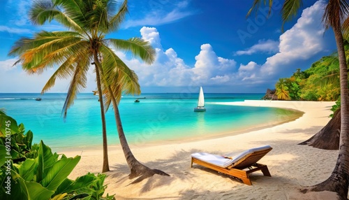 perfect tropical beach landscape vacation holidays background © Kelsey