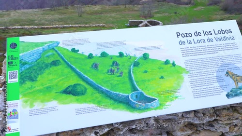 Trap to hunt Wolves (Canis lupus) in the Valcabado Viewpoint in the Covalagua Natural Space. LAS LORAS GEOPARK. UNESCO. Pomar de Valdivia. Palencia. Castile and Leon. Spain. Europe photo