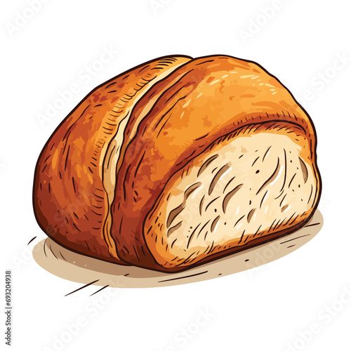 loaf of bread isolated on white