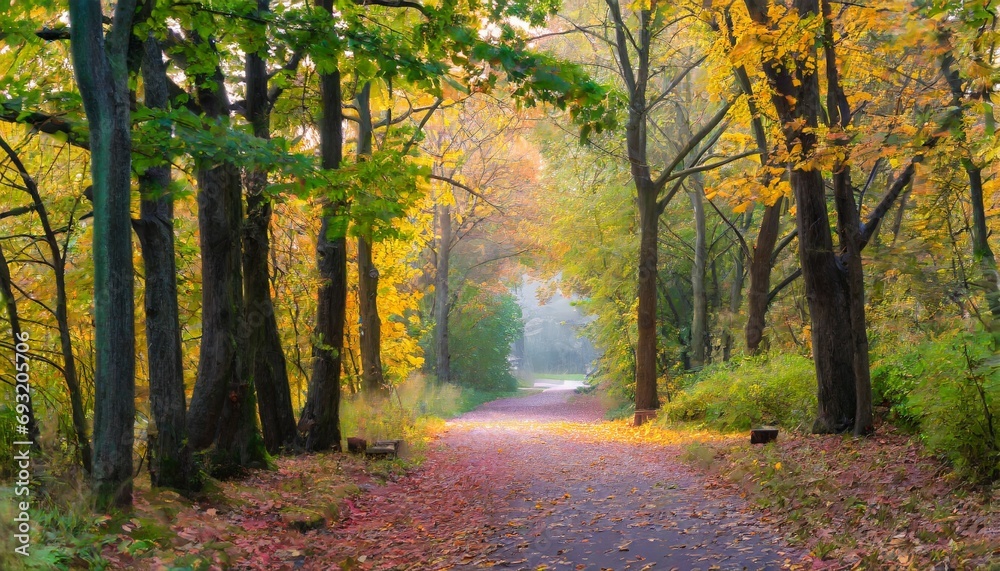 beautiful albeautiful alley in colorful autumn timeley in colorful autumn time
