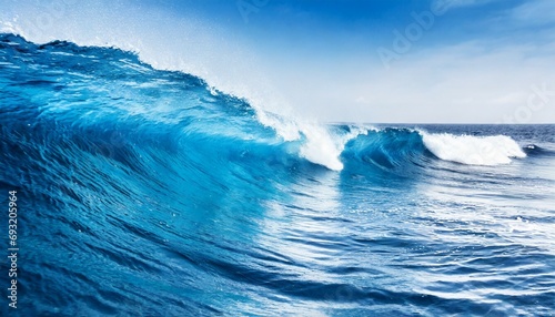 ocean blue wave on background photo for your design