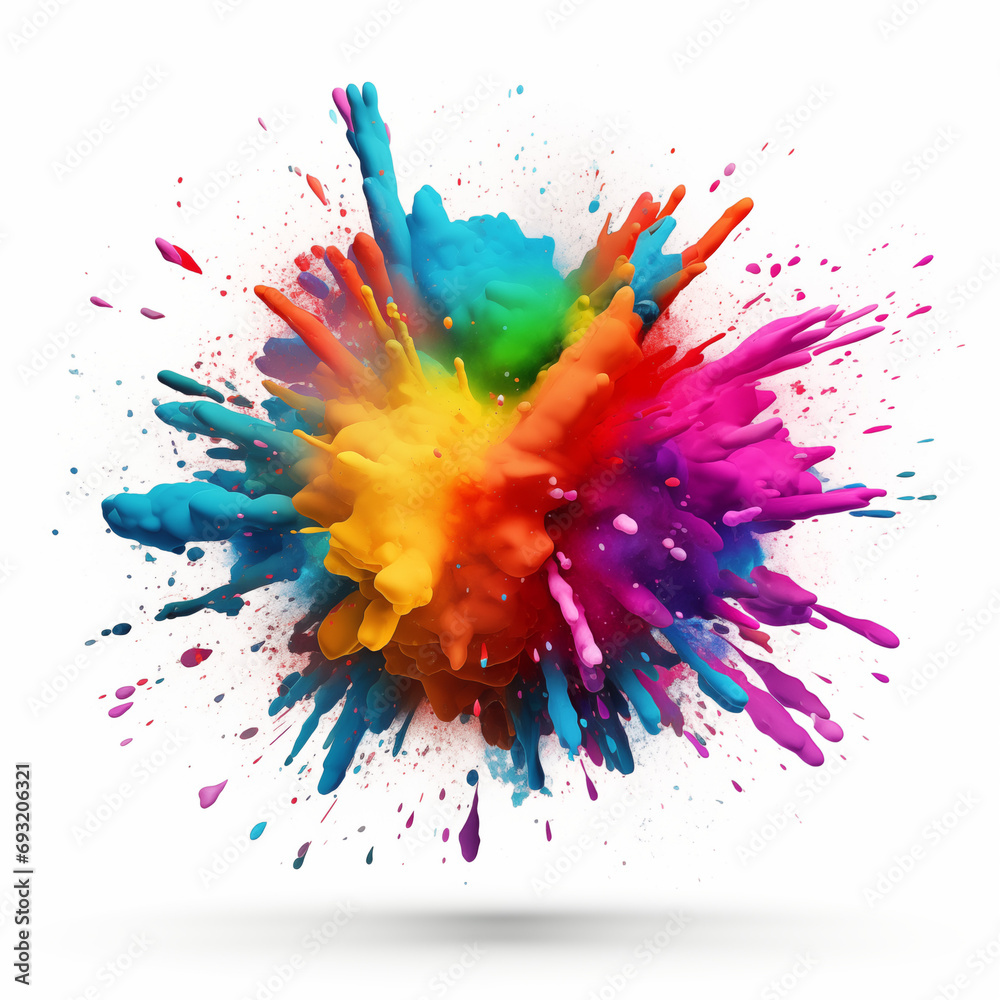 Colorful explosion on white background.
