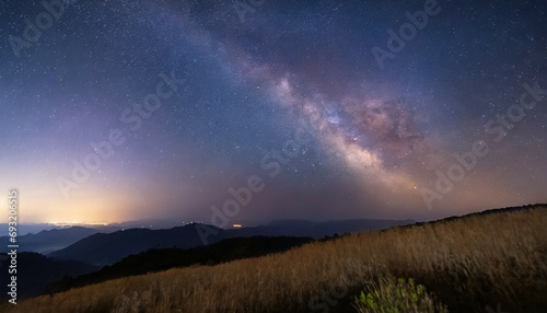 landscape with milky way galaxy night sky with stars