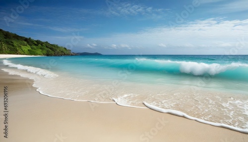 soft ocean wave on white sand beach background © Kelsey