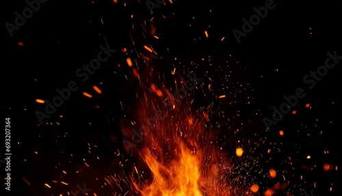 perfect fire particles embers sparks on black background texture overlays