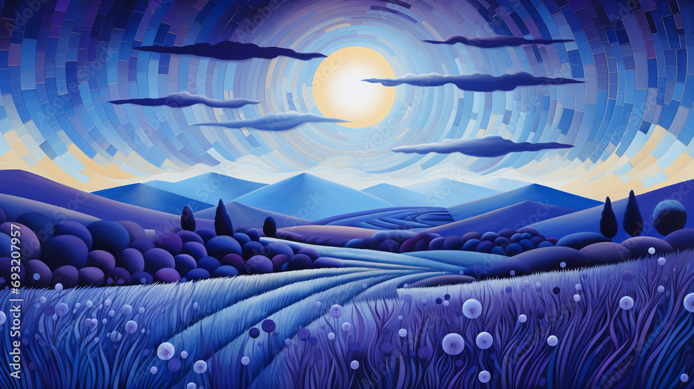 Fototapeta premium blue and lavender color gradient abstract background, illustration 