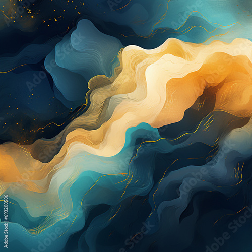 blue and gold color gradient abstract background photo