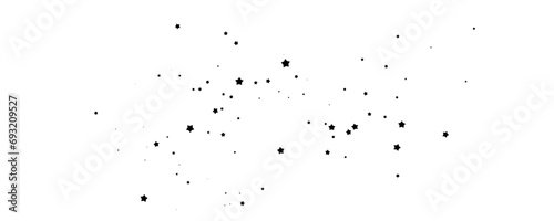 Shooting Star Black. Shooting star with an elegant star trail on a white background. Festive star sprinkles, powder. Vector png. 