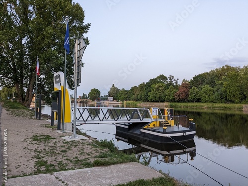 Nymburk historical town on Labe river(Elbe) with its bridges water ways and historical city center in Podebrady region, Bohemia,Czech republic,Europe