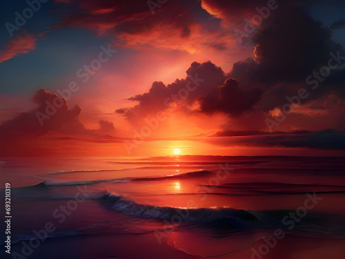 wallpaper sunset on the beach
