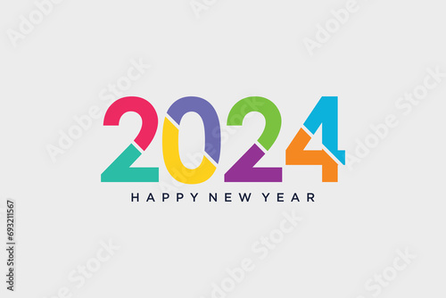 2024 happy new year logo vector design illustration with creative idea