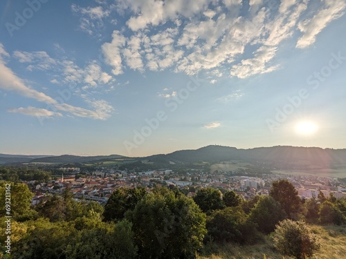 Susice historical town aerial panorama landscape view,Sumava region,Czech republic,Europe photo