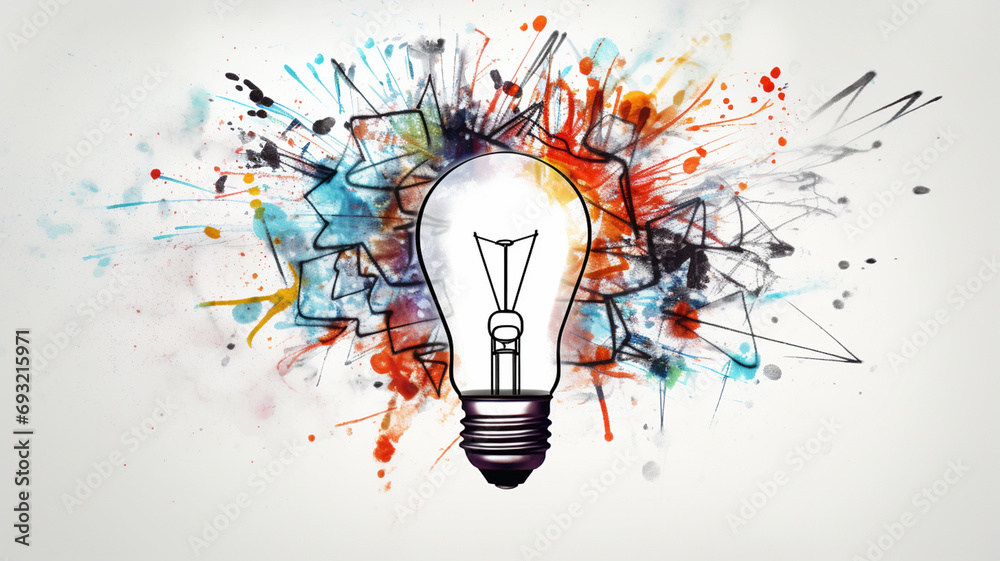 Creative concept of a light bulb on a wall