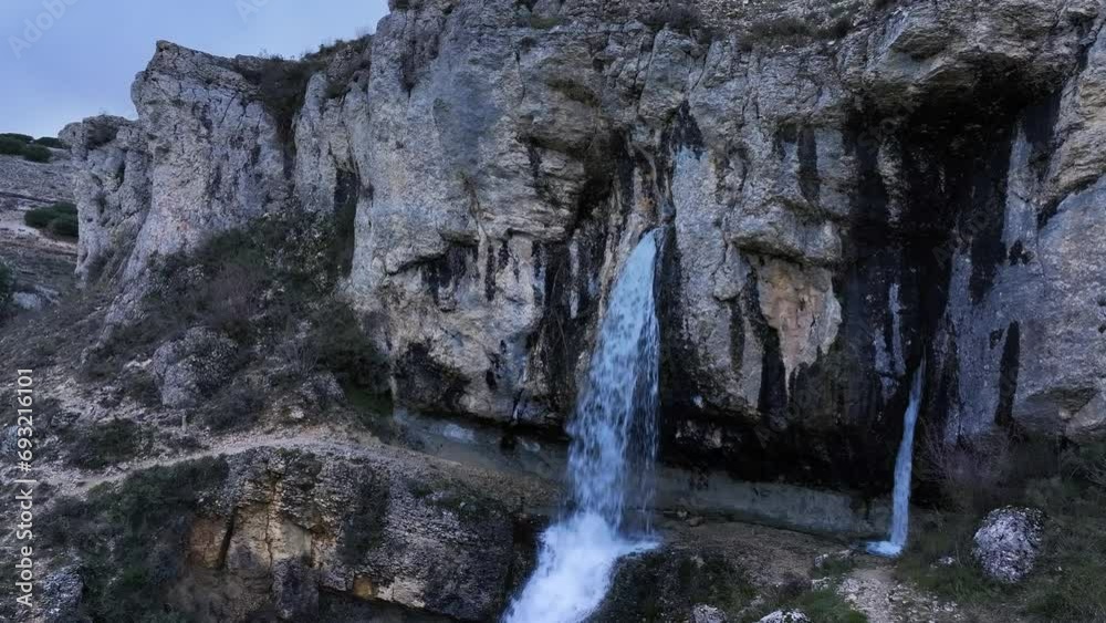Yeguamea waterfall in the surroundings of the town of Fuenteodra. LAS LORAS GEOPARK. UNESCO. Fuenteodra. Municipality of Humada. Burgos province. Castile and Leon. Spain. Europe Yeguamea waterfall in the surroundings of the town of Fuenteodra. LAS LORAS GEOPARK. UNESCO. Fuenteodra. Municipality of Humada. Burgos province. Castile and Leon. Spain. Europe