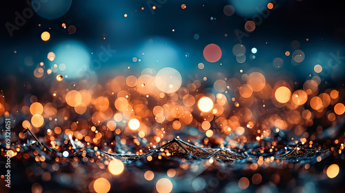 Crystal ambiance, Background adorned with bokeh crystals, a dazzling display of luminous elegance in this enchanting stock photo composition.