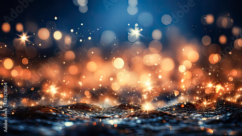 Crystal ambiance, Background adorned with bokeh crystals, a dazzling display of luminous elegance in this enchanting stock photo composition. © Людмила Мазур