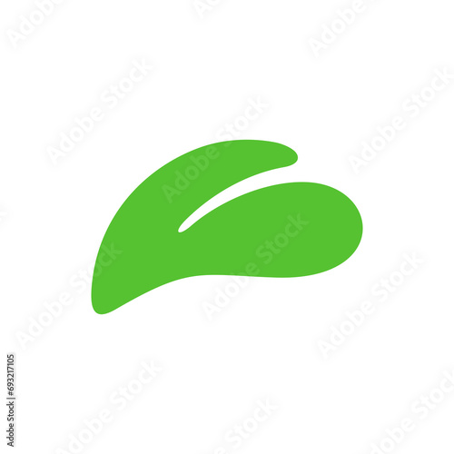 Green leaf icon. Ecology