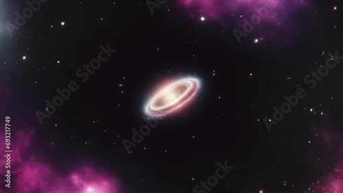Pink ring galaxy. Mysterious space. photo