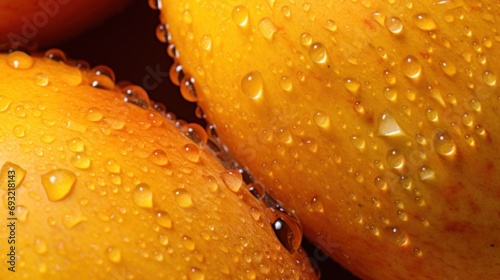  a close up of three oranges with drops of water on the top of them and on the bottom of the image is a black surface with a black background.