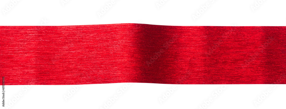 Red shiny ribbon on white isolated background Red shiny ribbon on white isolated background
