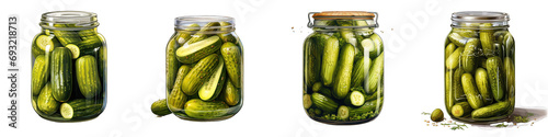 Jar of Pickles Hyperrealistic Highly Detailed Isolated On Transparent Background Png File