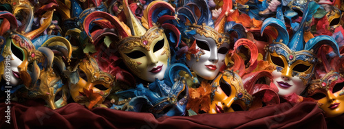 Venetian carnival masks. carnival concept, masks, events photo