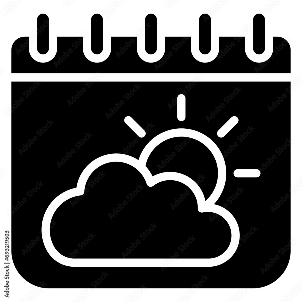 calendar glyph icon, related to spring theme. calendar glyph icon, related to spring theme.