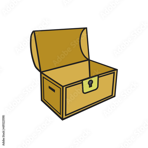 empty treasure chest vector
