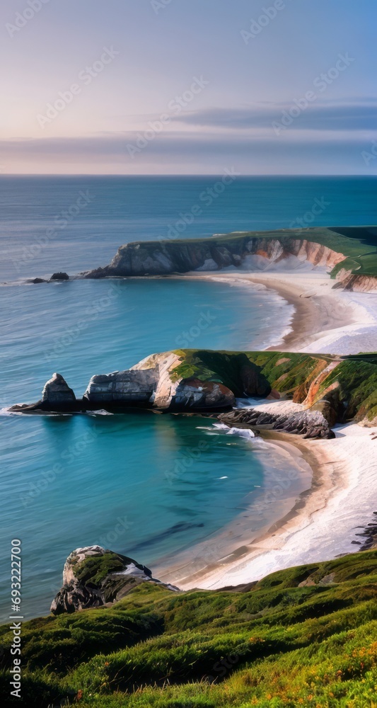 Fototapeta premium view of the coast of the sea landscape, beach photography