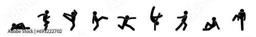 man icon, gymnastics symbol, human silhouettes isolated #693222702