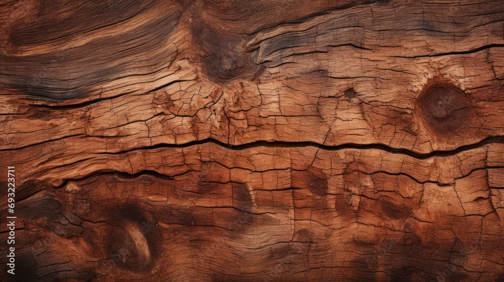 Naklejka premium a close up of a piece of wood that looks like it has been cut in half and is being used as a background or texture for a piece of wood.