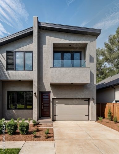 A Contemporary Dwelling with Stylish Architecture, Beautiful Exterior Design, and a Serene Garden Setting. Perfect Family Home in a Residential Neighborhood, Featuring Thoughtful Construction © Rezhwan