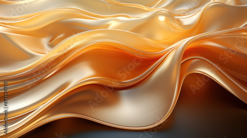 abstract background, metal wave, illustration, natural form, water, bends, 3D graphics, hologram, tape, silicone, pattern, ornament, design, creative, art, wallpaper, curves, gold, yellow, golden