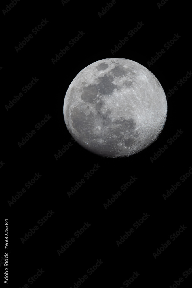 Full moon on a summer night made with a telescope