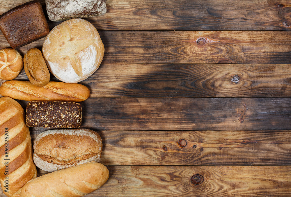 Fresh and delicious bread for eating, different breads for making toast and eating, bread made from wheat and flour, gluten, gluten-free bread, fresh bread baguette Fresh and delicious bread for eating, different breads for making toast and eating, bread made from wheat and flour, gluten, gluten-free bread, fresh bread baguette