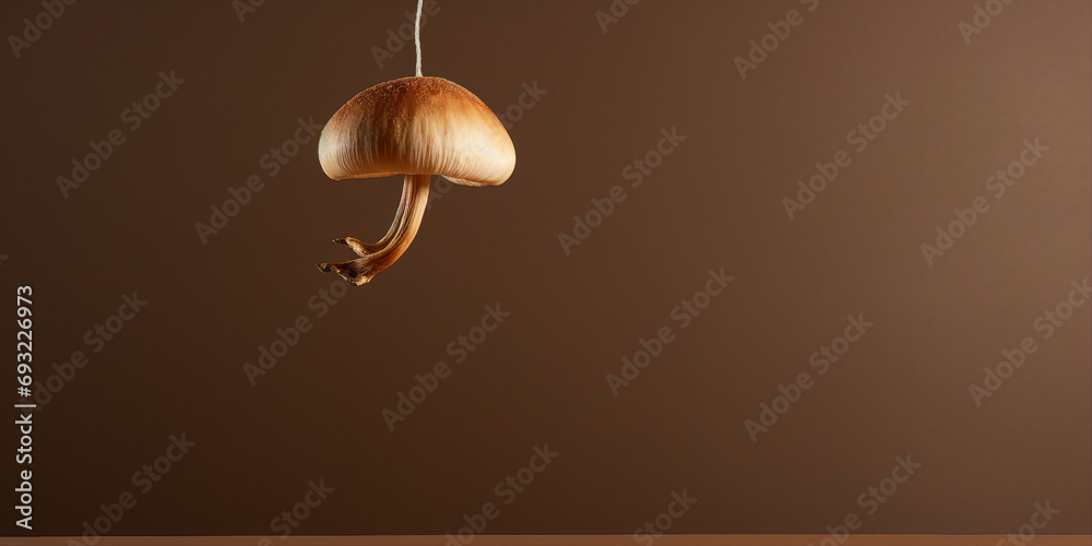 Fototapeta premium one Mushroom hanging empty space