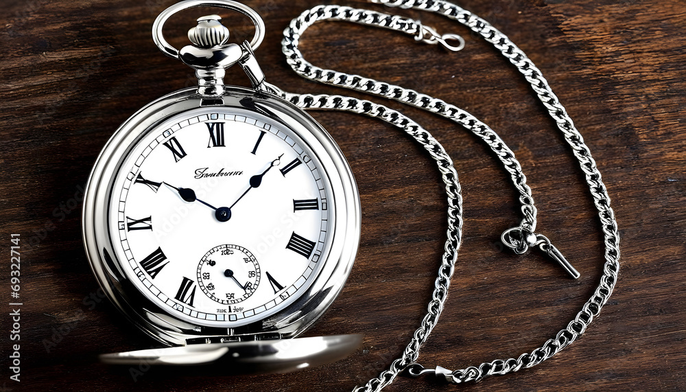 Silver Pocket Watch with Chain Silver Pocket Watch with Chain